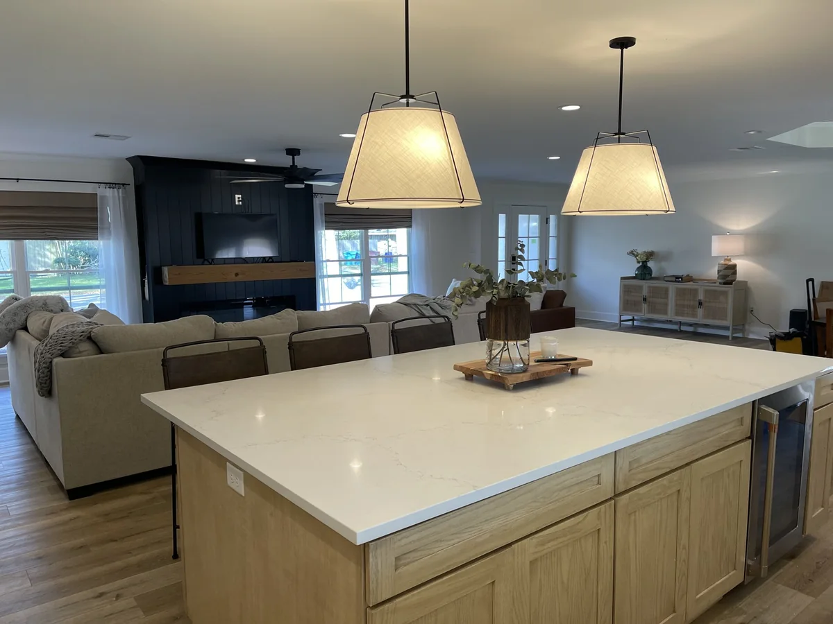 Island overlooking the living area
