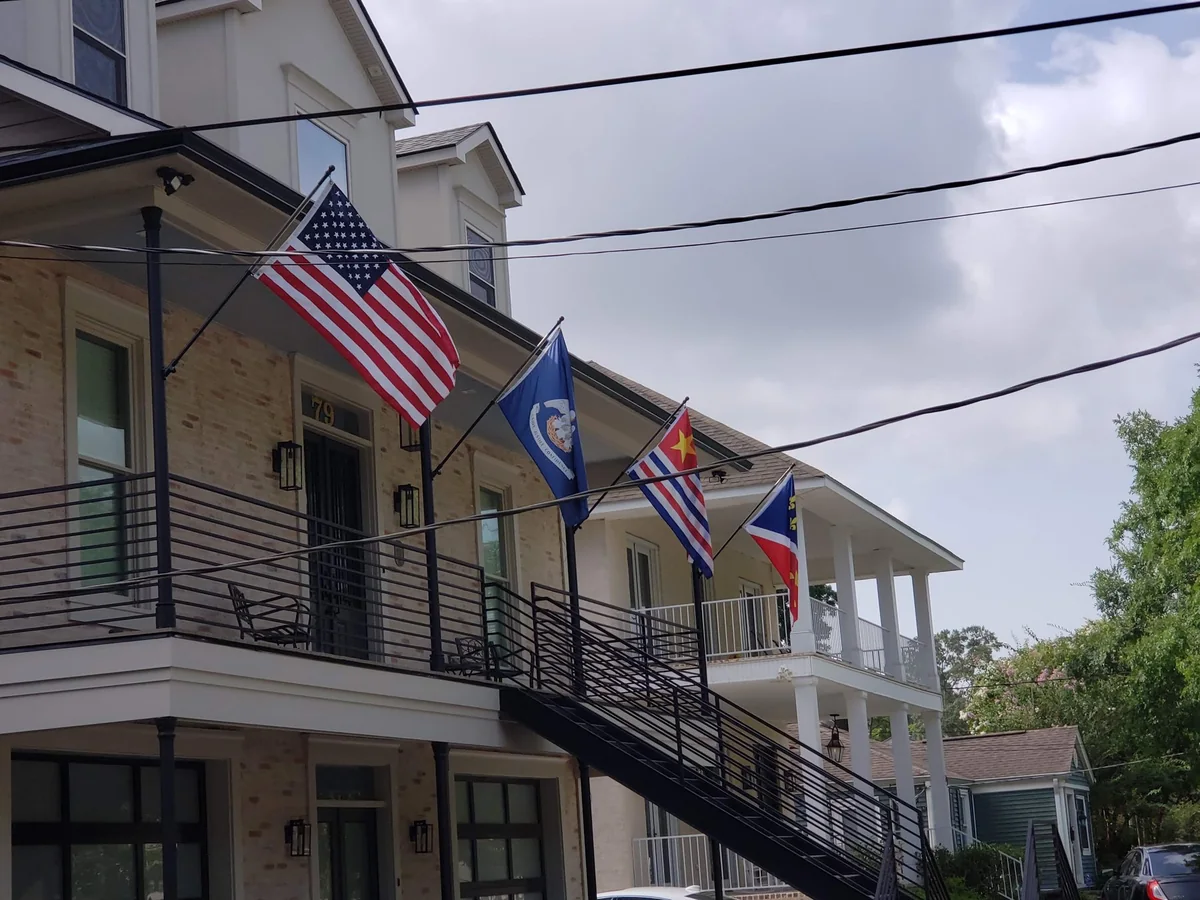 Front balcony and stair detail.