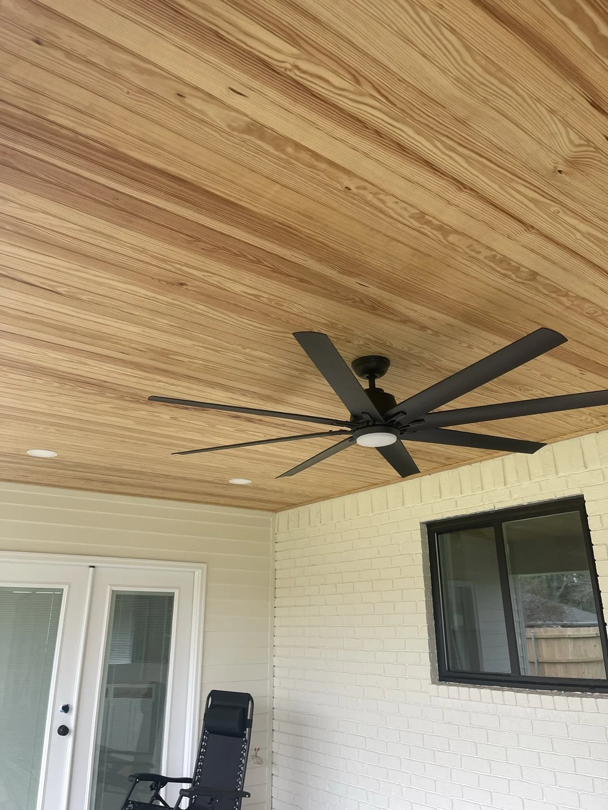 Covered patio ceiling