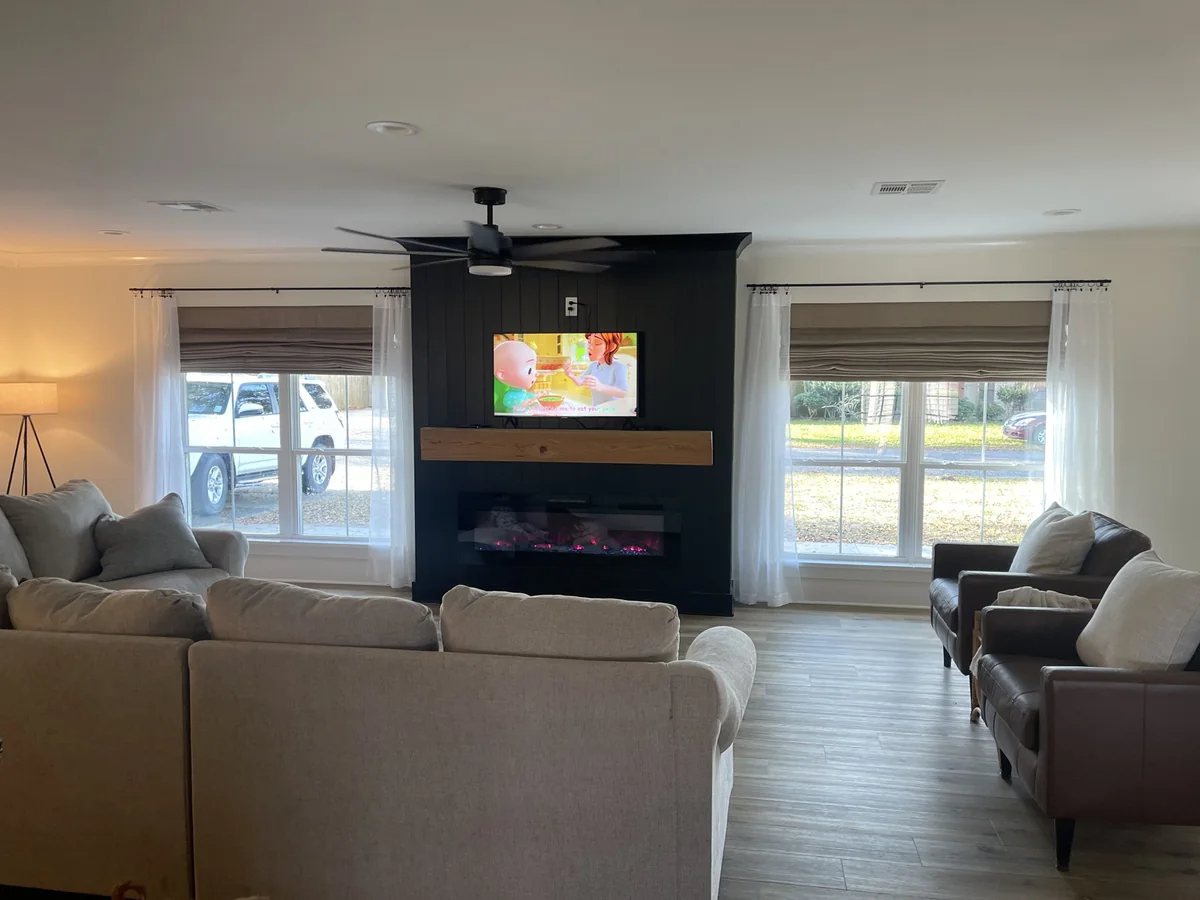 Living room fireplace